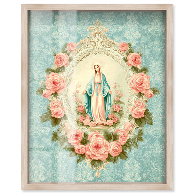 «Our Lady of Grace Shadowbox», reproduction d'art murale Beth par Art Remedy, cadre blond, 24 x 30