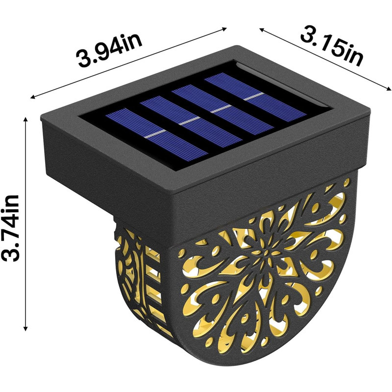 6 Pack Solar Fence Lights Outdoor Wall Lights Mandala Solar Step Light