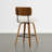 Upholstered Swivel Counter Stool with Walnut Bentwood Frame-1909538829-1910105412
