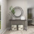 Metal Round Wall Mirror with Overlapping Circles-1134296542