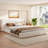 Eloria Modern Boucle Upholstered Bed Frame With Wingback Headboard And Solid Wood Base-123297667