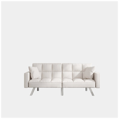 Sasheer 74.41'' Velvet Reclining Sleeper Sofa