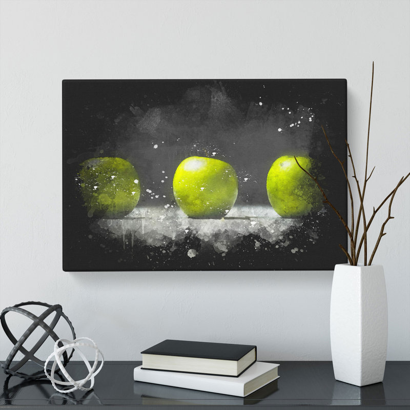 Row of Green Apples - Wrapped Canvas Graphic Art, 40cm H x 60cm W x 3cm D