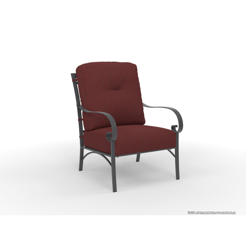 Pasadera Outdoor Lounge Chair, Trax Burgundy, Graphite