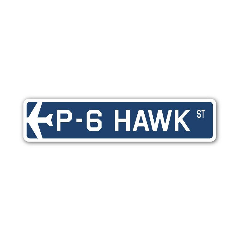 Plaque de rue Breedlove P-6 Hawk Air Force, H 8 po x l 36 po x P 1 po