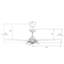 Ventilateur de plafond intelligent intérieur / extérieur de 56 pouces Journey, ensemble d'éclairage à DEL à intensité variable et télécommande, fonctionne avec l'assistant Google, Amazon Alexa et les raccourcis Siri.-400815765-400815766-400815849