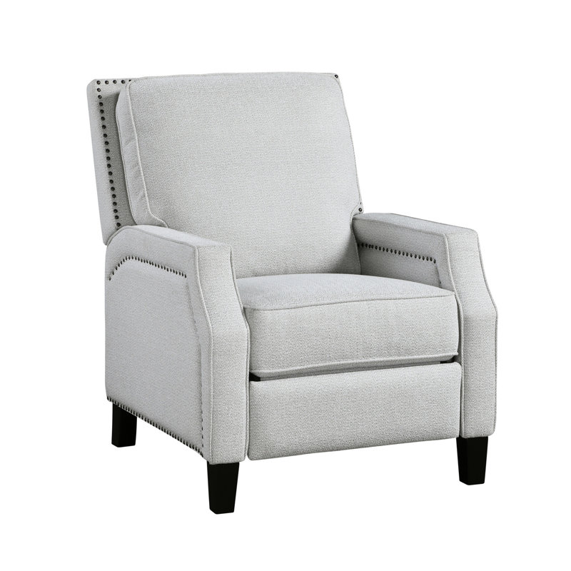 Transitional Gray Chenille Chair, Foam Padding, 38" Width, 21.5" Seat Width Solid Wood And Plywood Reclining Chair With Covering