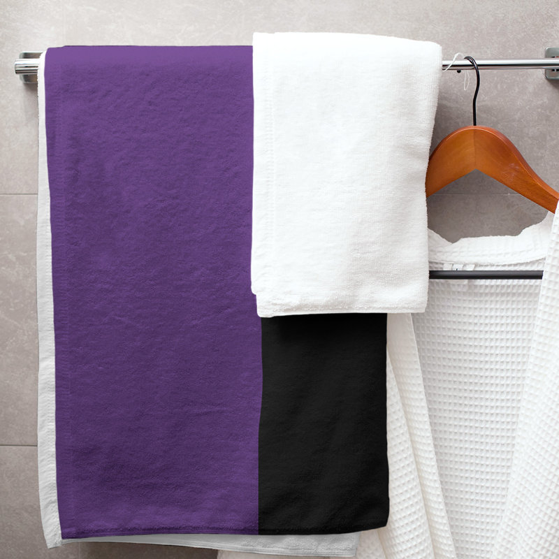 Lightweight Bath Towel, Purple/Black/Slate Gray