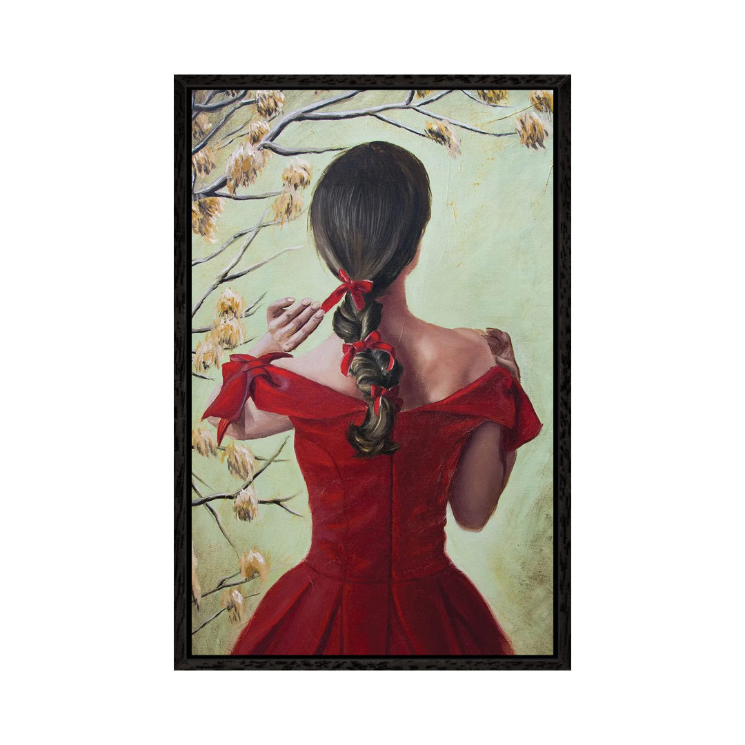 Woman In Red von Inna Medvedeva - Galerie-verpackte Leinwand Giclée auf Leinwand