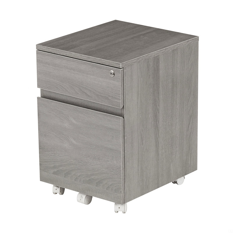 Techni Mobili Rolling Two Drawer Vertical Filing Cabinet With Lock And Storage