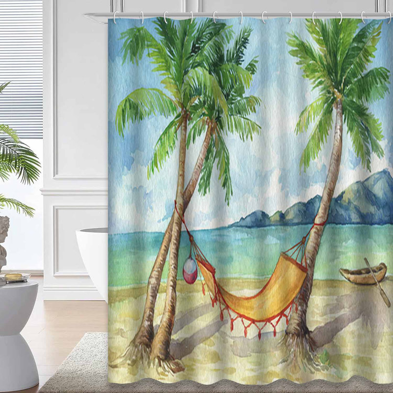 Rideau de douche bleu imperméable, rideaux de douche pour la salle de bain avec 12 crochets, 72" L x 84" W
