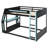Full-Size Gaming Loft Bed with Side RGB Desk, USB Ports, Cable Grommet, LED Lights, Heavy-Duty Cloud Blue Frame-151717308
