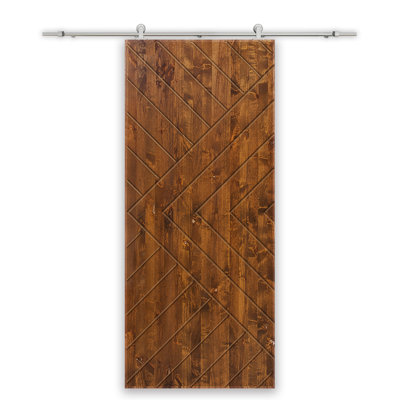 Porte de grange à panneaux et en bois avec quincaillerie d'installation