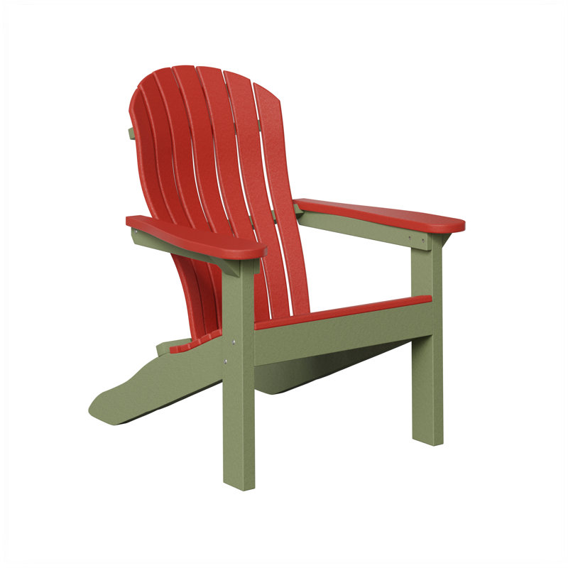 Berlin Gardens Contour Adirondack Chair, Scarlet Red with Sage