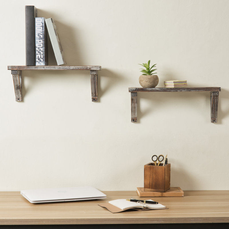 Abedin 2 Piece Fir Bracket Shelf
