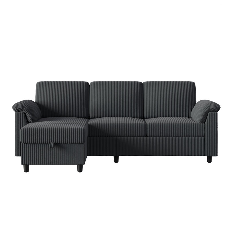 Canapé rembourré 79 po avec repose-pieds 79 po, Grey
