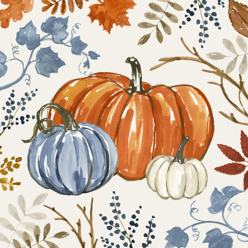 Automne citrouille II - peinture sur toile tendue, H 12 po x l 12 po x P 1,25 po
