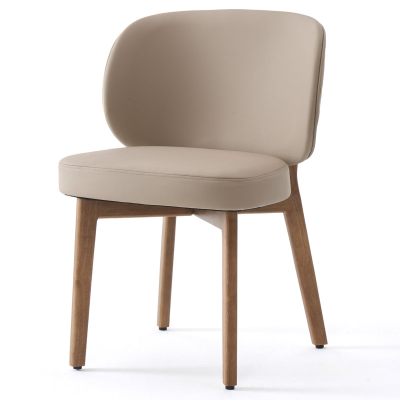 Chaise de salle à manger rembourrée de 20,1 po de largeur, fauteuil d'appoint à dossier haut, fauteuil sans accoudoirs avec pieds en bois massif pour salle à manger, meuble-lavabo de bureau, kaki, simple