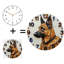 Horloge murale silencieuse en verre trempé de 30 cm, motif berger allemand, sans tic-tac, fonctionne avec des piles AA (non incluses), décoration artistique pour la maison.
