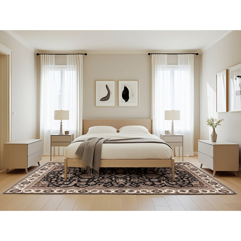 Tapis brun lavable à la machine, Rectangle de 5 pi x 8 pi