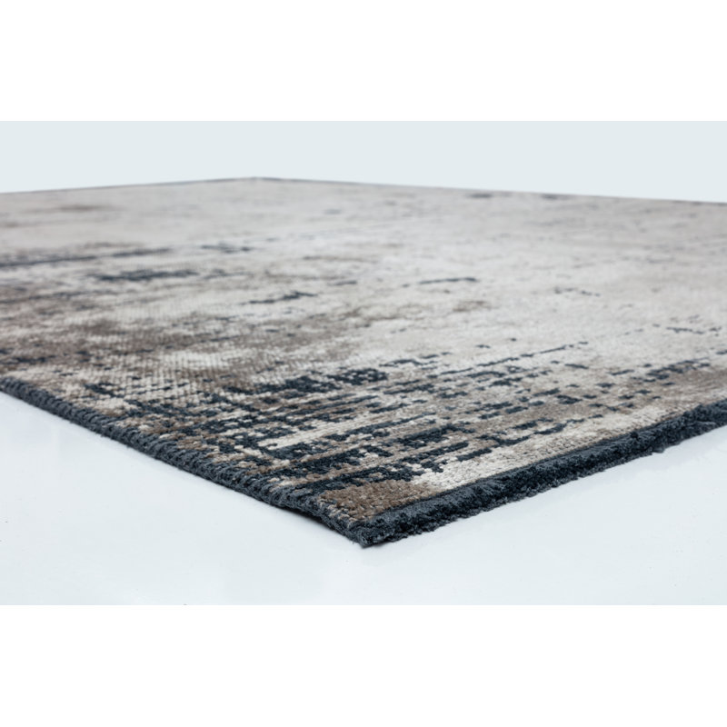Rapture Gray/Black Abstract Luxury Area Rug, Rectangle 7'10" x 9'10"