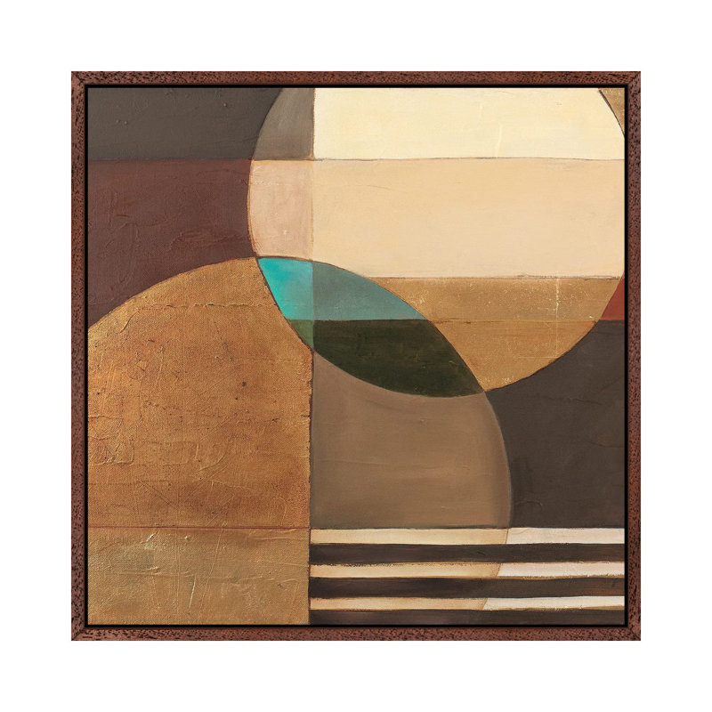 Visionary I - Painting on Canvas, Classic Brown Wood Framed, 45.72 cm H x 45.72 cm W