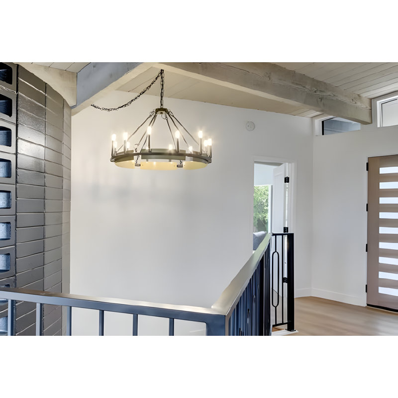 Round Wagon Wheel Chandelier