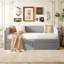 Lit de jour simple en velours rembourré avec lit gigogne-885131051
