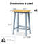 Structure de 2 chaises d'îlot de cuisine en bois massif de 25,6 po de hauteur bleu gris avec repose-pieds et tabourets de soutien stable-121593286