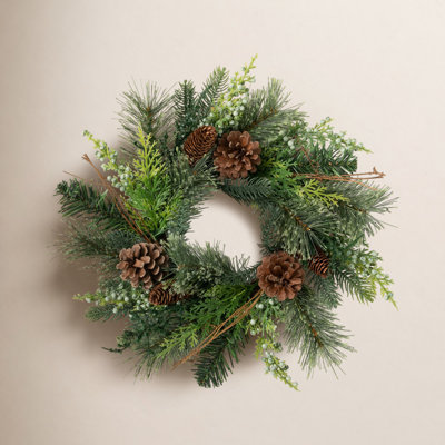 16.5'' Faux Pine Polyethylene Plastic Wreath
