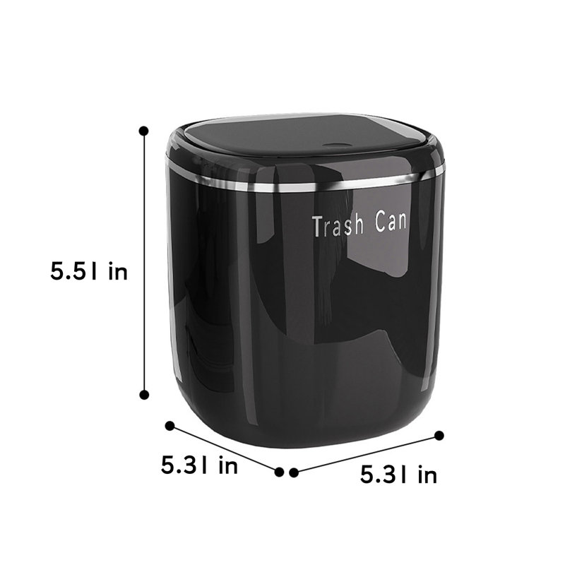 Mini Trash Can With Lid Countertop, Black