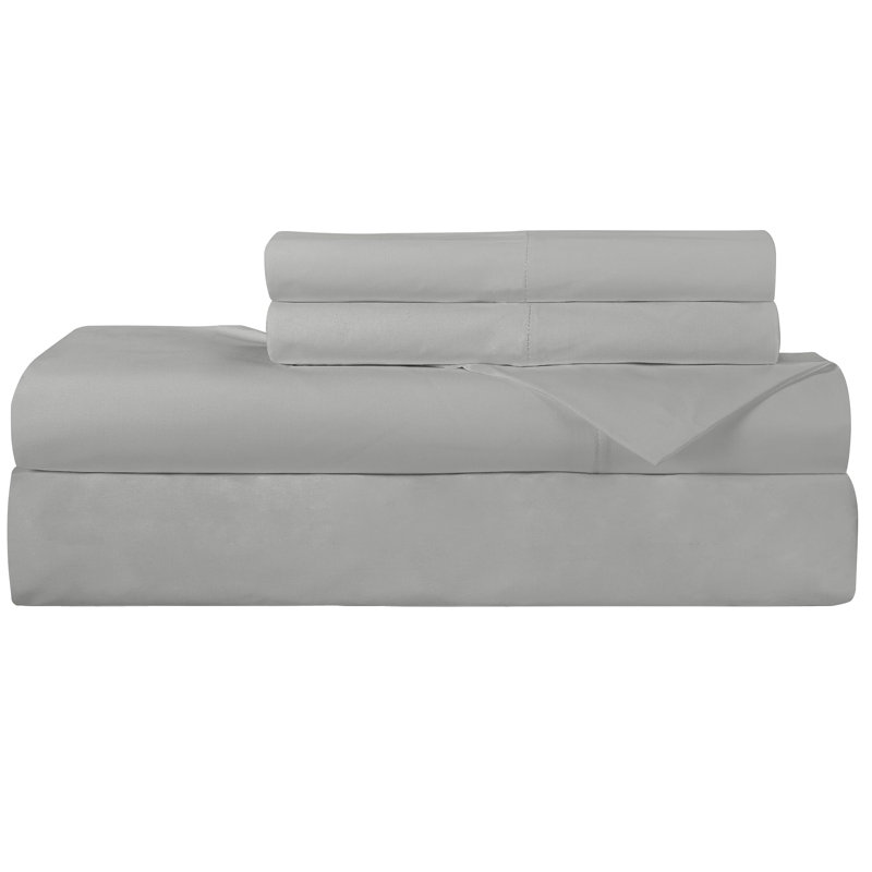 Royale Linens 300 Thread Count 100% Long Staple Combed Cotton Sheet Set - 4 Piece Bed Sheets - 1 Fitted, 1 Flat & 2 Pillow cases - Soft Cool & Crisp Sheet Set