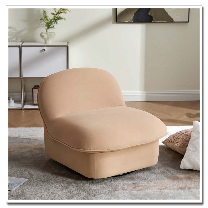 Fauteuil d'appoint pivotant en velours, Kaki