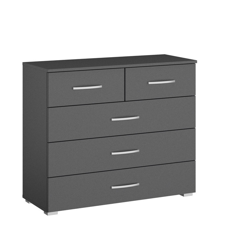 Ashlar 5 Drawer Chest, Metallic grey