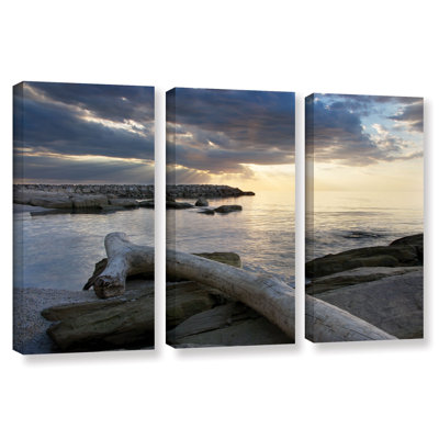 Lake Erie Sunset Ii by Dan Wilson 3 PiecePhotographic Print on Wrapped Canvas Set -  ArtWall, 0wil010c3654w