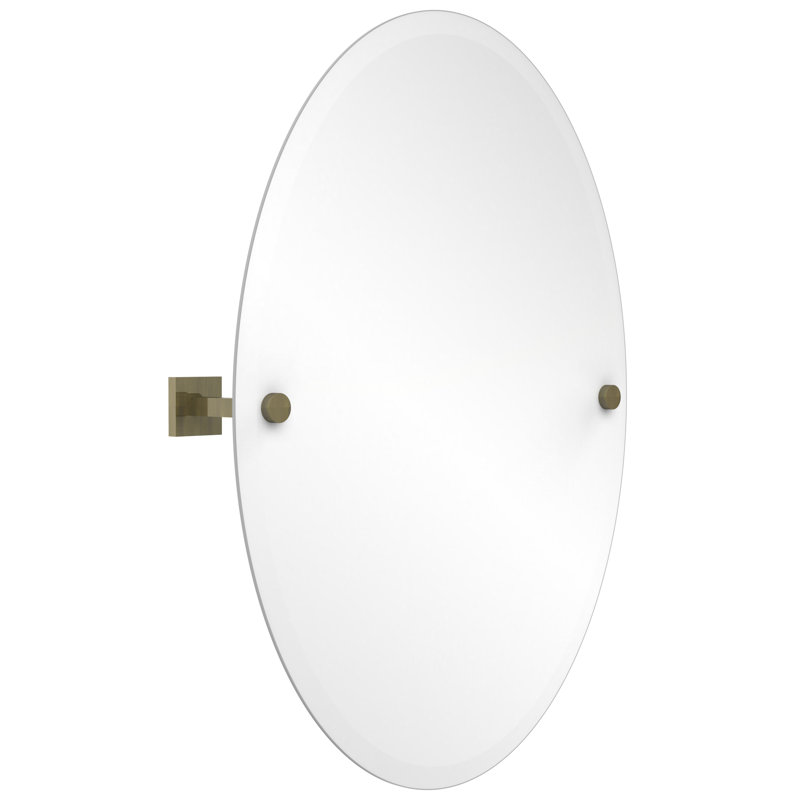 Haranu Wall Mirror with Shelves, Antique Brass