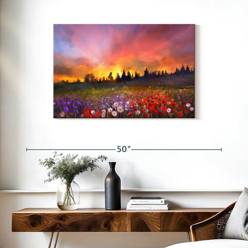 Paysage de coucher de soleil d'Alvord, H 24 po x l 36 po