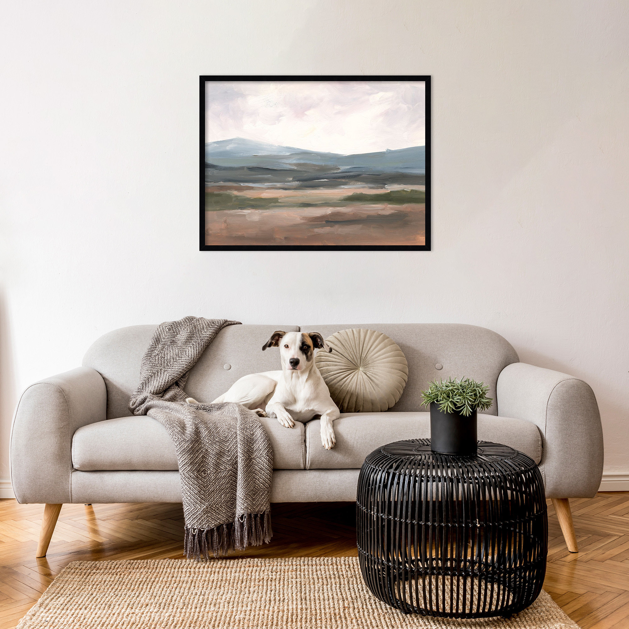 Serene Mountain Study I by Ethan Harper Wood Framed Wall Art Print, 25" H x 33" W, Black