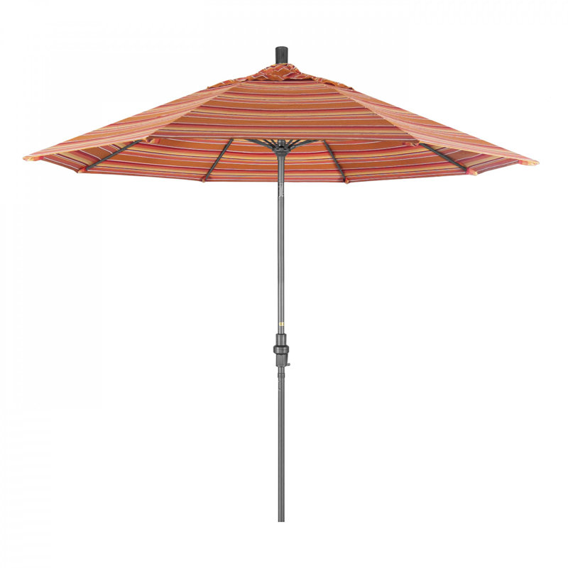 Parasol de marché Sunbrella® 9 pi Roverta, Sunbrella® mangue rayé Dolce, Argent