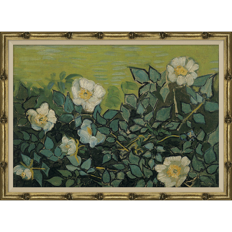 «Wild Roses» par Vincent Van Gogh - peinture sur toile à cadre unique