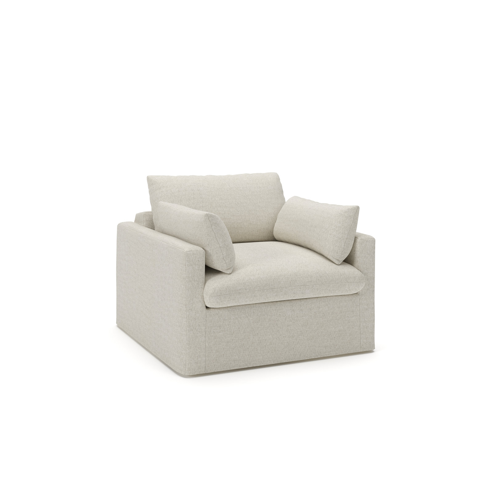 Luna Slipcovered Accent Chair, Macarena Light Gray Canvas