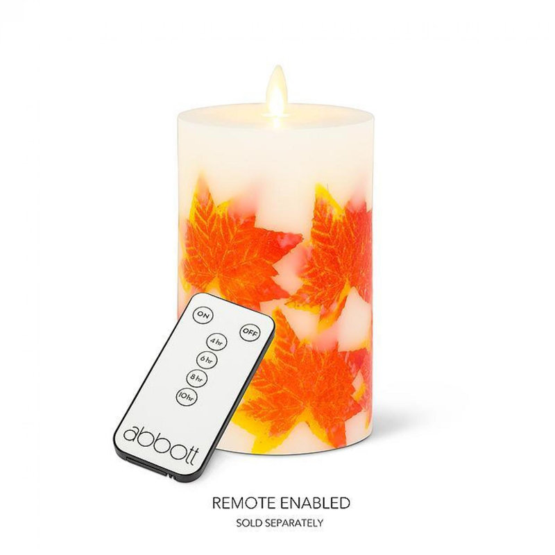 Bougie feuille d'érable sans flamme Reallite, 6 po x 3,5 po sans flamme
