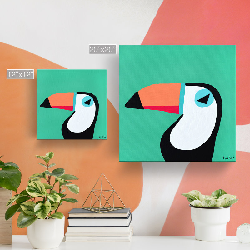 «Toucan» par Lisa Kaw, reproduction sur toile flottante, H 20 po x l 20 po x P 1,5 po