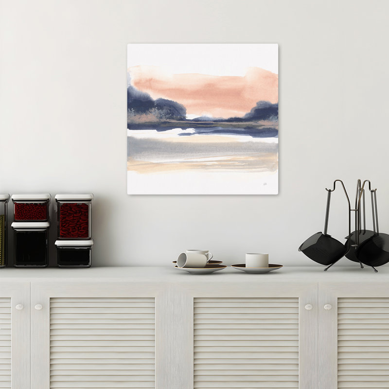 Dusk Dunes I, art abstrait contemporain, H 18 po x l 18 po