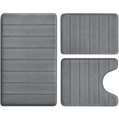 Ensemble de 3 tapis de bain de couleur unie Justhin