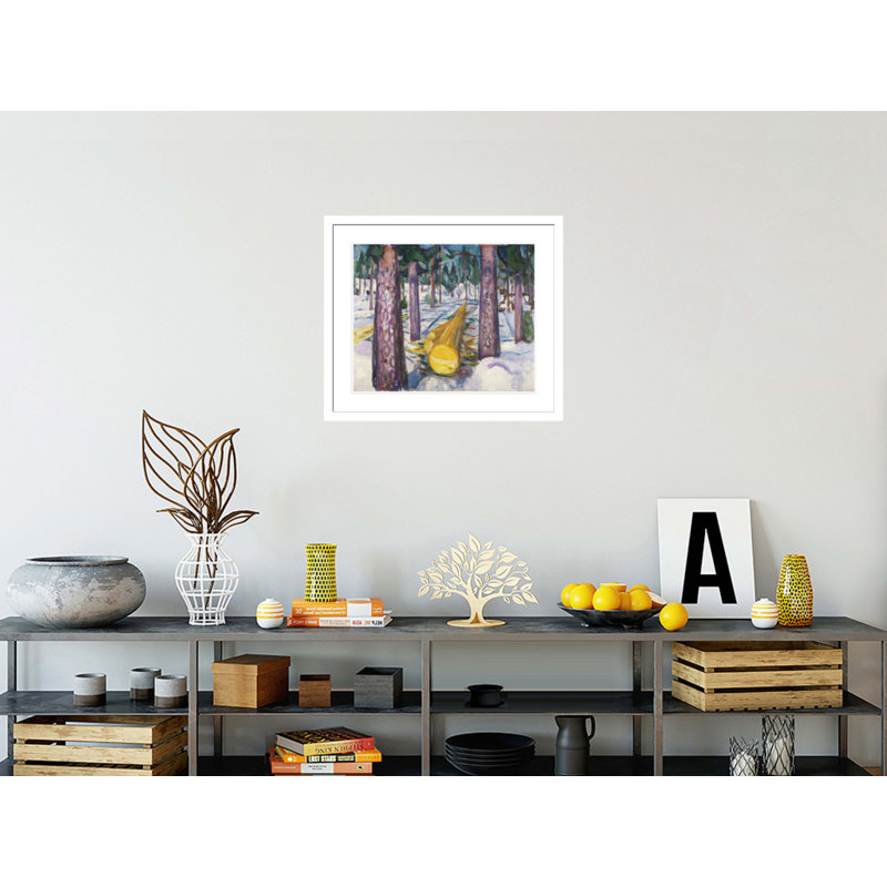 «The Yellow Log» par Edvard Munch - impression giclée sur cadre, H 23,5 po x l 27,41 po