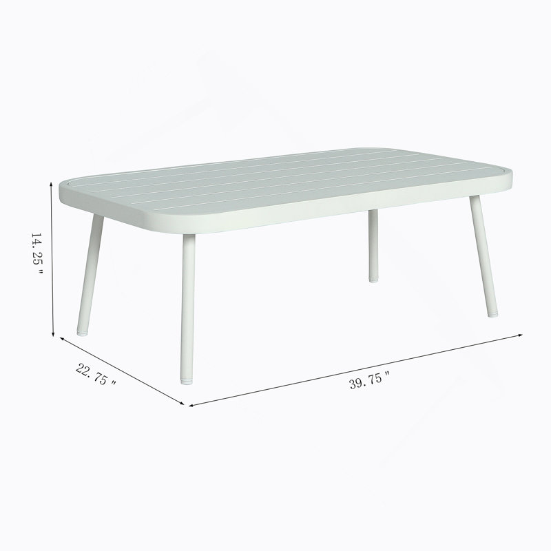 Steel Loveseat And Table, Off White+Grey, Off-White, Off-White