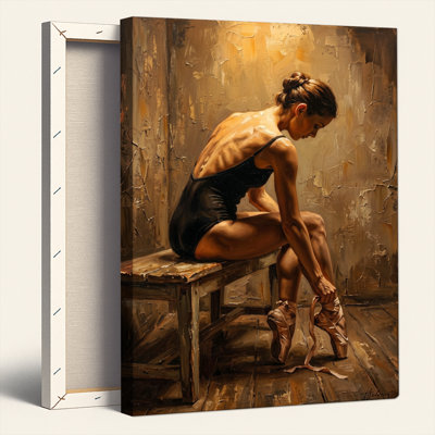 Ensemble de 1 tableau sur toile représentant une danseuse de ballet