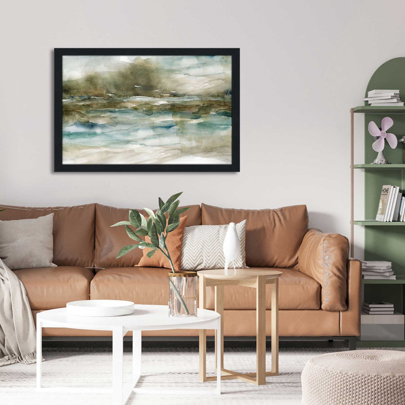 Riverbank - Peinture, L 27,5 po x H 21,5 po, Cadre noir