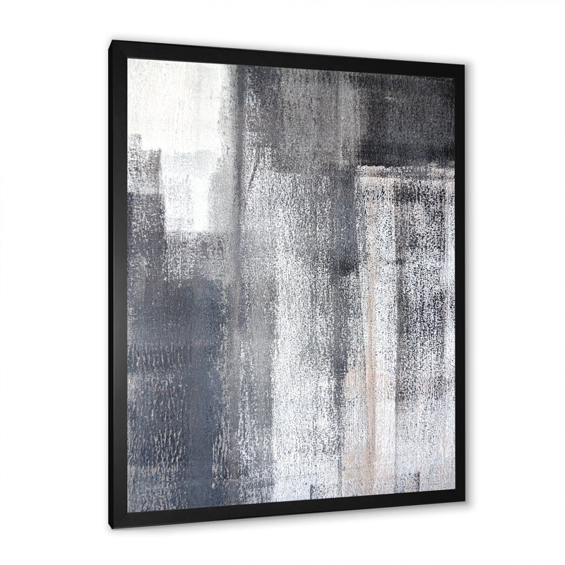 Le gris rencontre le blanc - art moderne et contemporain sur toile, Cadre photo noir, H 20 po x l 12 po x P 1 po